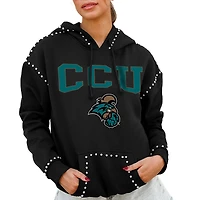 Women's Gameday Couture  Black Coastal Carolina Chanticleers Studded Pullover Hoodie