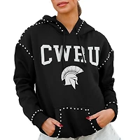 Women's Gameday Couture  Black Case Western Reserve Spartans Studded Pullover Hoodie