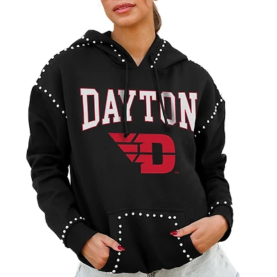 Women's Gameday Couture Black Dayton Flyers Studded Pullover Hoodie