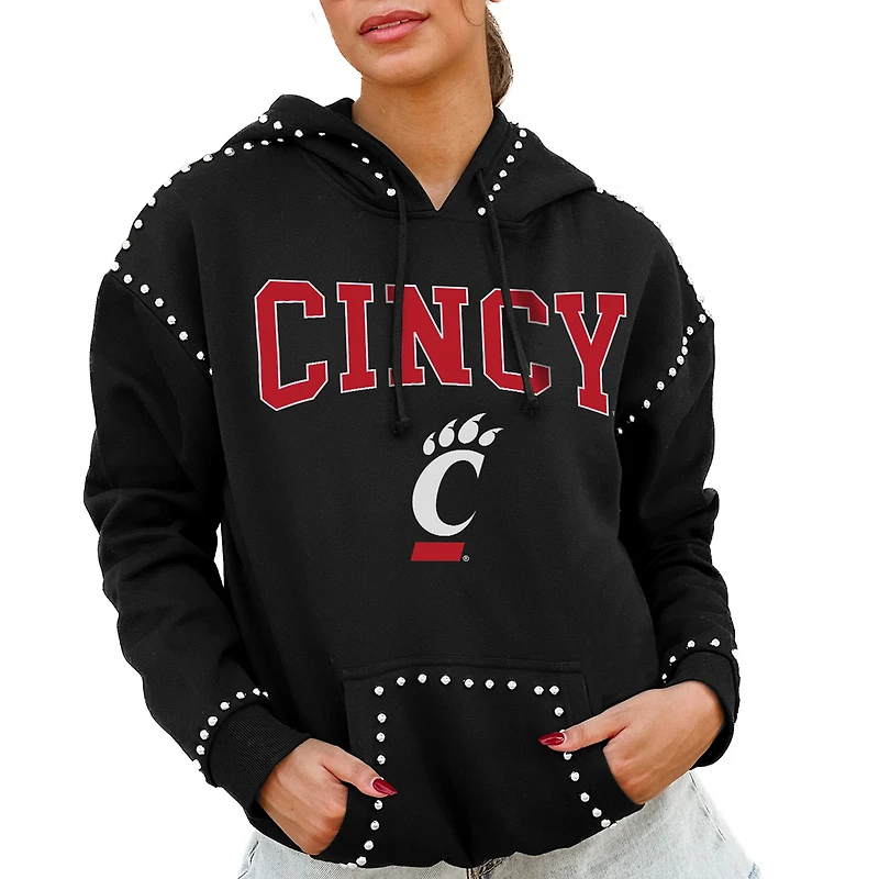 Women's Gameday Couture Black Cincinnati Bearcats Studded Pullover Hoodie