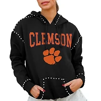 Women's Gameday Couture  Black Clemson Tigers Studded Pullover Hoodie