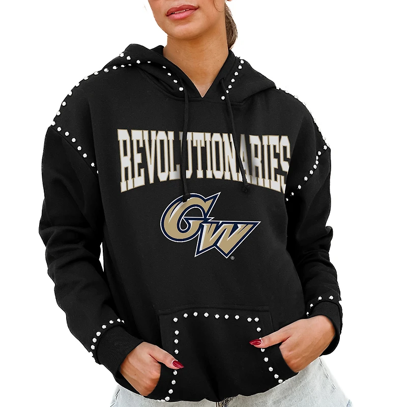Women's Gameday Couture Black George Washington University Studded Pullover Hoodie