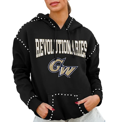Women's Gameday Couture Black George Washington University Studded Pullover Hoodie