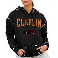 Women's Gameday Couture  Black Claflin Panthers Studded Pullover Hoodie