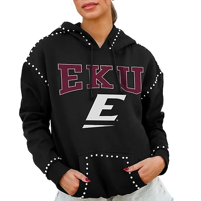 Women's Gameday Couture Black Eastern Kentucky Colonels Studded Pullover Hoodie
