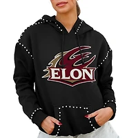 Women's Gameday Couture  Black Elon Phoenix Studded Pullover Hoodie