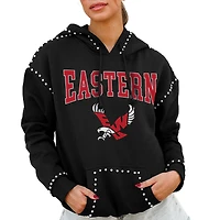 Women's Gameday Couture  Black Eastern Washington Eagles Studded Pullover Hoodie