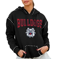 Women's Gameday Couture  Black Fresno State Bulldogs Studded Pullover Hoodie