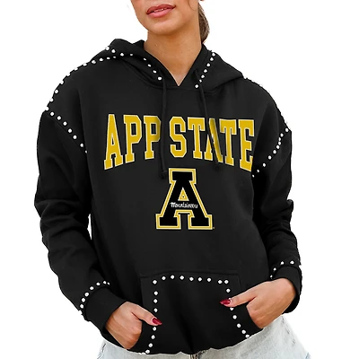 Women's Gameday Couture  Black Appalachian State Mountaineers Studded Pullover Hoodie
