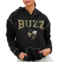 Women's Gameday Couture  Black Georgia Tech Yellow Jackets Studded Pullover Hoodie