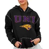 Women's Gameday Couture  Black Northern Iowa Panthers Studded Pullover Hoodie