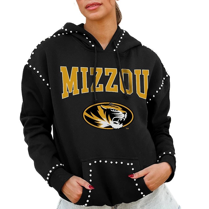 Women's Gameday Couture Black Missouri Tigers Studded Pullover Hoodie