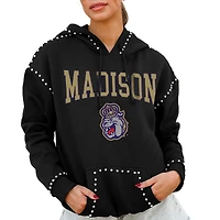 Women's Gameday Couture  Black James Madison Dukes Studded Pullover Hoodie