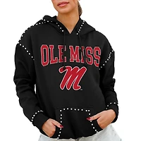 Women's Gameday Couture  Black Ole Miss Rebels Studded Pullover Hoodie