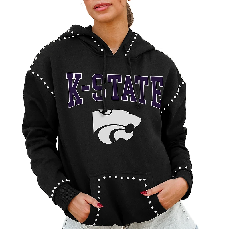 Women's Gameday Couture  Black Kansas State Wildcats Studded Pullover Hoodie