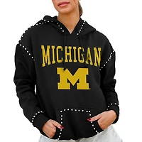 Women's Gameday Couture  Black Michigan Wolverines Studded Pullover Hoodie