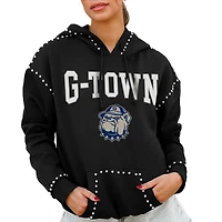 Women's Gameday Couture  Black Georgetown Hoyas Studded Pullover Hoodie
