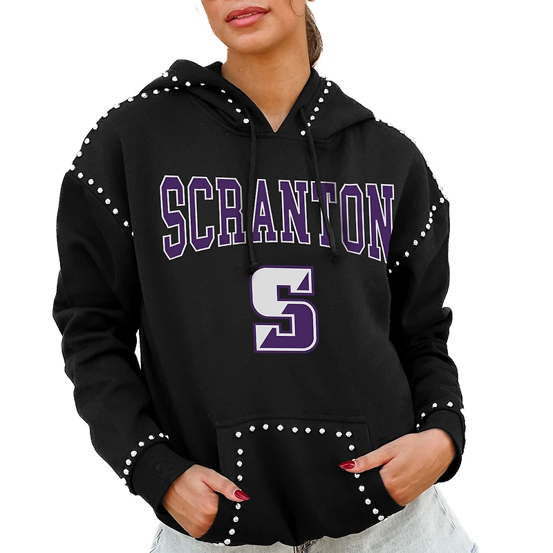 Women's Gameday Couture  Black Scranton Univ Royals Studded Pullover Hoodie