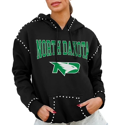 Women's Gameday Couture Black North Dakota Studded Pullover Hoodie