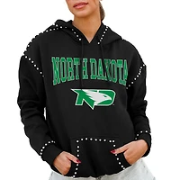 Women's Gameday Couture  Black North Dakota Studded Pullover Hoodie