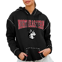 Women's Gameday Couture  Black Northeastern Huskies Studded Pullover Hoodie