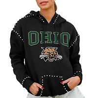 Women's Gameday Couture  Black Ohio Bobcats Studded Pullover Hoodie