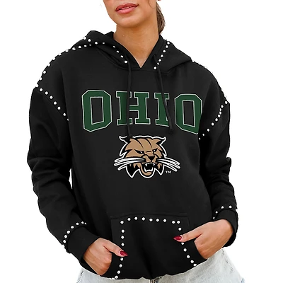 Women's Gameday Couture Black Ohio Bobcats Studded Pullover Hoodie
