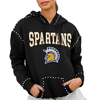 Women's Gameday Couture  Black San Jose State Spartans Studded Pullover Hoodie