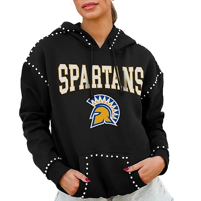 Women's Gameday Couture Black San Jose State Spartans Studded Pullover Hoodie