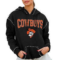 Women's Gameday Couture  Black Oklahoma State Cowboys Studded Pullover Hoodie