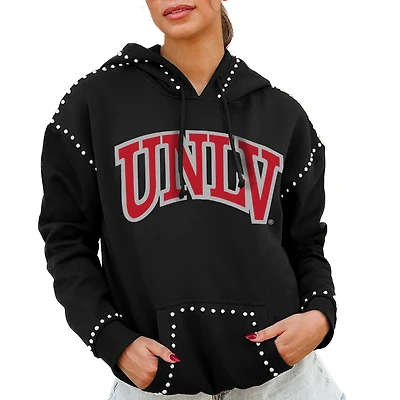 Women's Gameday Couture  Black UNLV Rebels Studded Pullover Hoodie