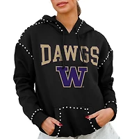 Women's Gameday Couture  Black Washington Huskies Studded Pullover Hoodie