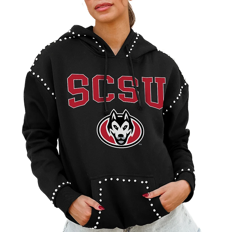 Women's Gameday Couture  Black St. Cloud State Huskies Studded Pullover Hoodie