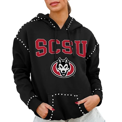 Women's Gameday Couture  Black St. Cloud State Huskies Studded Pullover Hoodie