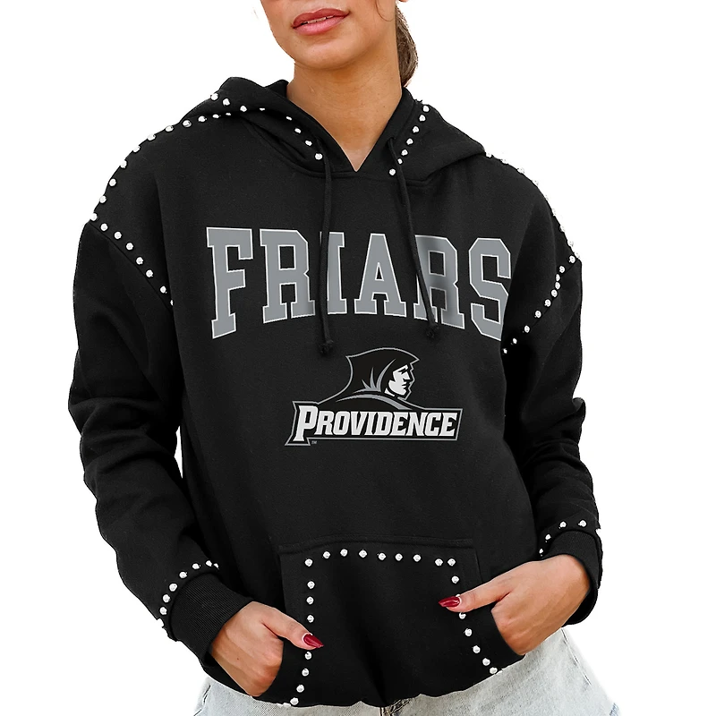 Women's Gameday Couture  Black Providence Friars Studded Pullover Hoodie