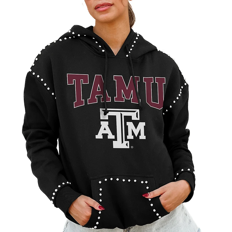 Women's Gameday Couture Black Texas A&M Aggies Studded Pullover Hoodie