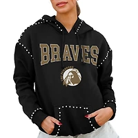 Women's Gameday Couture  Black University of North Carolina at Pembroke Braves Studded Pullover Hoodie