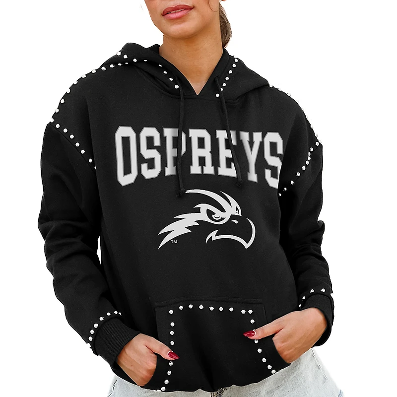 Women's Gameday Couture  Black UNF Ospreys Studded Pullover Hoodie