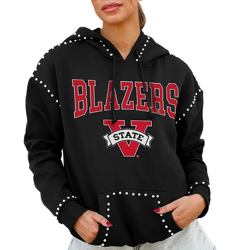 Women's Gameday Couture Black Valdosta State Blazers Studded Pullover Hoodie