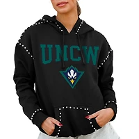 Women's Gameday Couture  Black UNC Wilmington Seahawks Studded Pullover Hoodie