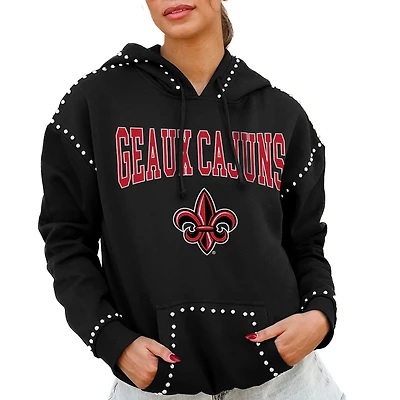 Women's Gameday Couture Black Louisiana Ragin' Cajuns Studded Pullover Hoodie