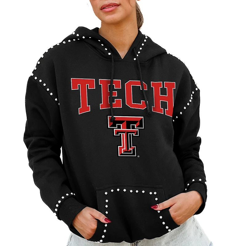 Women's Gameday Couture  Black Texas Tech Red Raiders Studded Pullover Hoodie