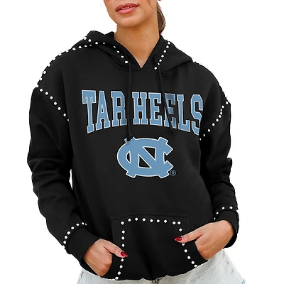 Women's Gameday Couture Black North Carolina Tar Heels Studded Pullover Hoodie