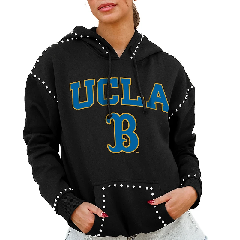 Women's Gameday Couture Black UCLA Bruins Studded Pullover Hoodie