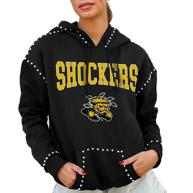 Women's Gameday Couture  Black Wichita State Shockers Studded Pullover Hoodie