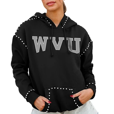 Women's Gameday Couture Black West Virginia Mountaineers Studded Pullover Hoodie