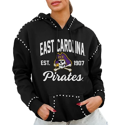 Women's Gameday Couture  Black ECU Pirates Studded Pullover Hoodie