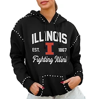 Women's Gameday Couture  Black Illinois Fighting Illini Studded Pullover Hoodie