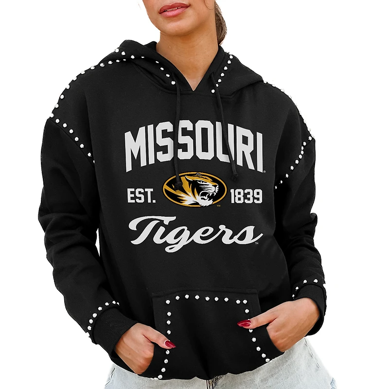 Women's Gameday Couture Black Missouri Tigers Studded Pullover Hoodie