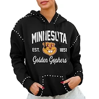 Women's Gameday Couture  Black Minnesota Golden Gophers Studded Pullover Hoodie